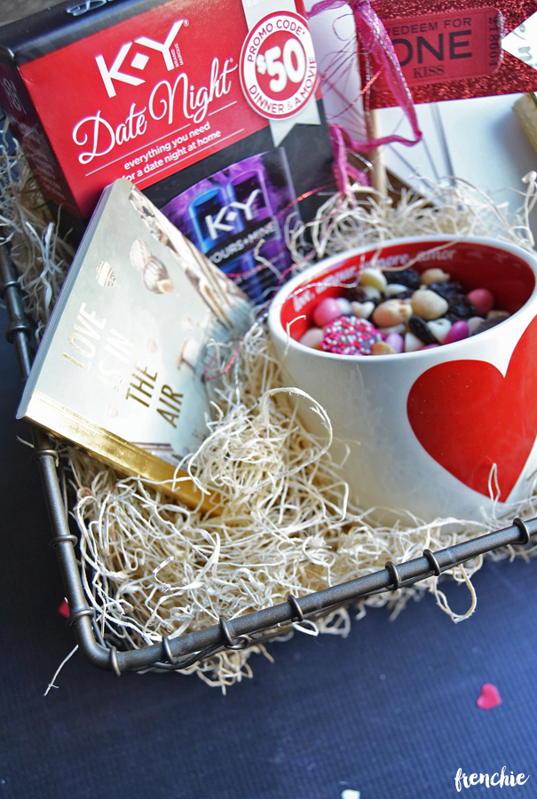 Create a memorable Valentines Day with your spouse and create this fun Date Night gift basket to last the whole year only on seelindsay.com #YoursandMine #Ad